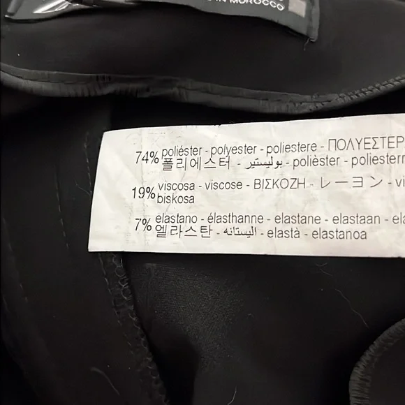 Zara High Rise Trouser Pants Large BlackSide Slit Office Career - Picture 4 of 12